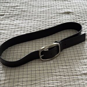 Ann Taylor Black and Silver Leather Belt Classic Design